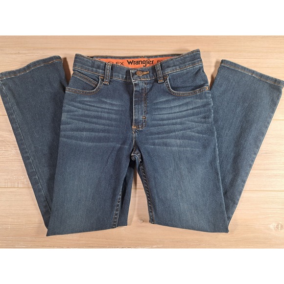 Wrangler Other - Wrangler Boys Flex‎ Regular Fit Straight Leg Jeans Dark Wash Size 12 Regular